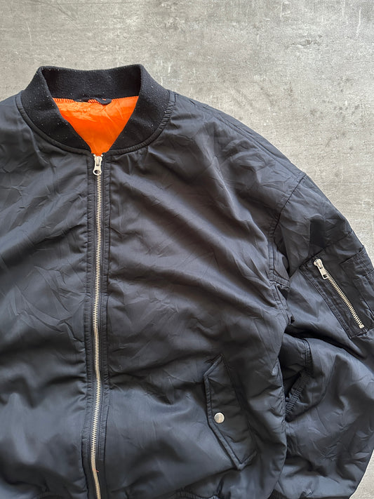 Y2K BLACK FLIGHT BOMBER JACKET