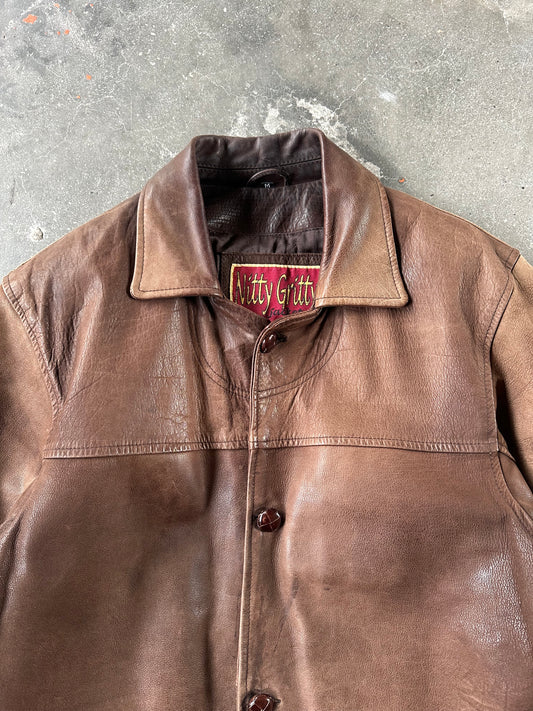 1990s VINTAGE LEATHER COAT