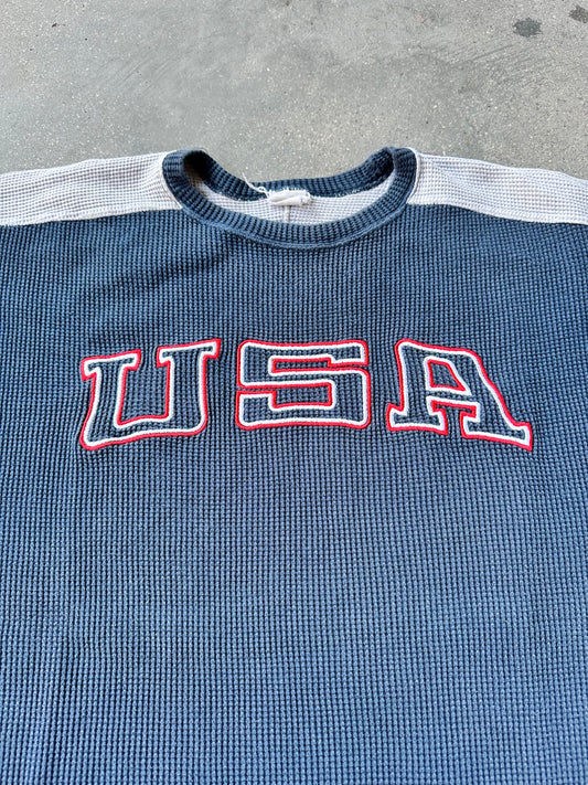 90s CHAMPION USA THERMAL WAFFLE TEE