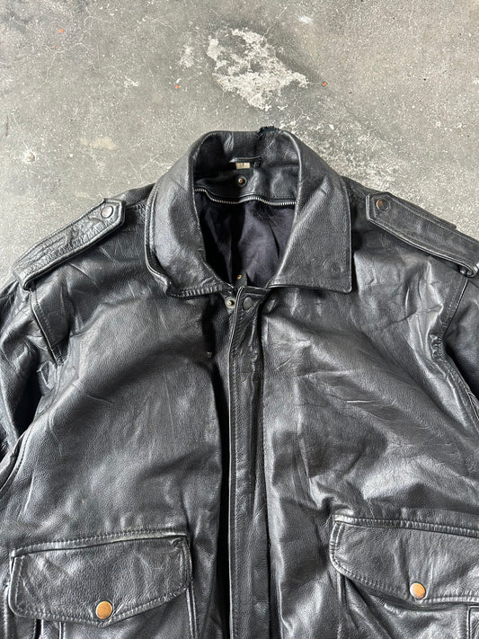 1980's VINTAGE LEATHER AVIATOR JACKET