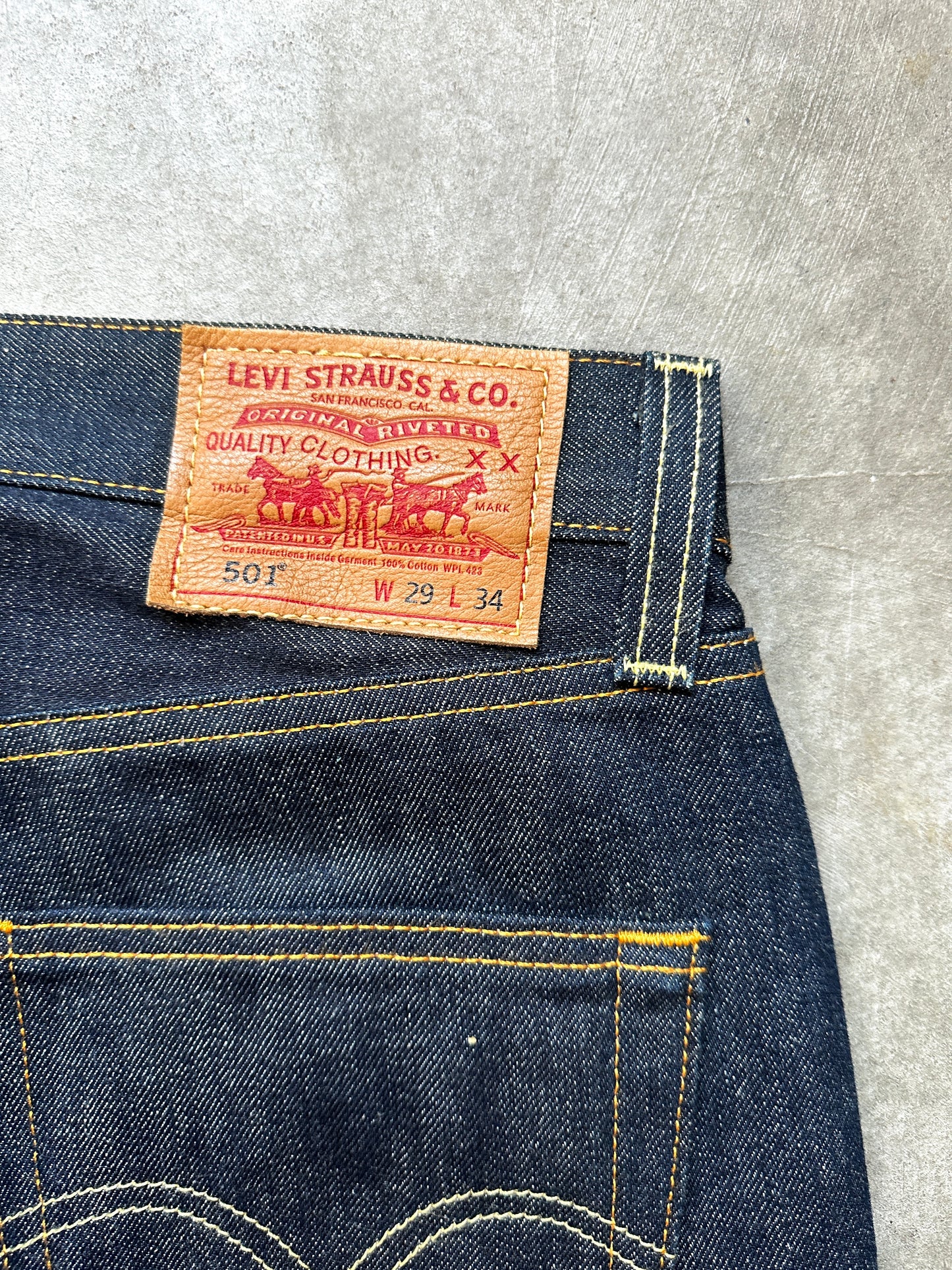 LEVIS 501 RAW DENIM 29/34