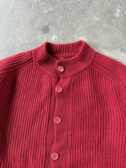 VINTAGE RED WOMAN SWEATER CARDIGAN