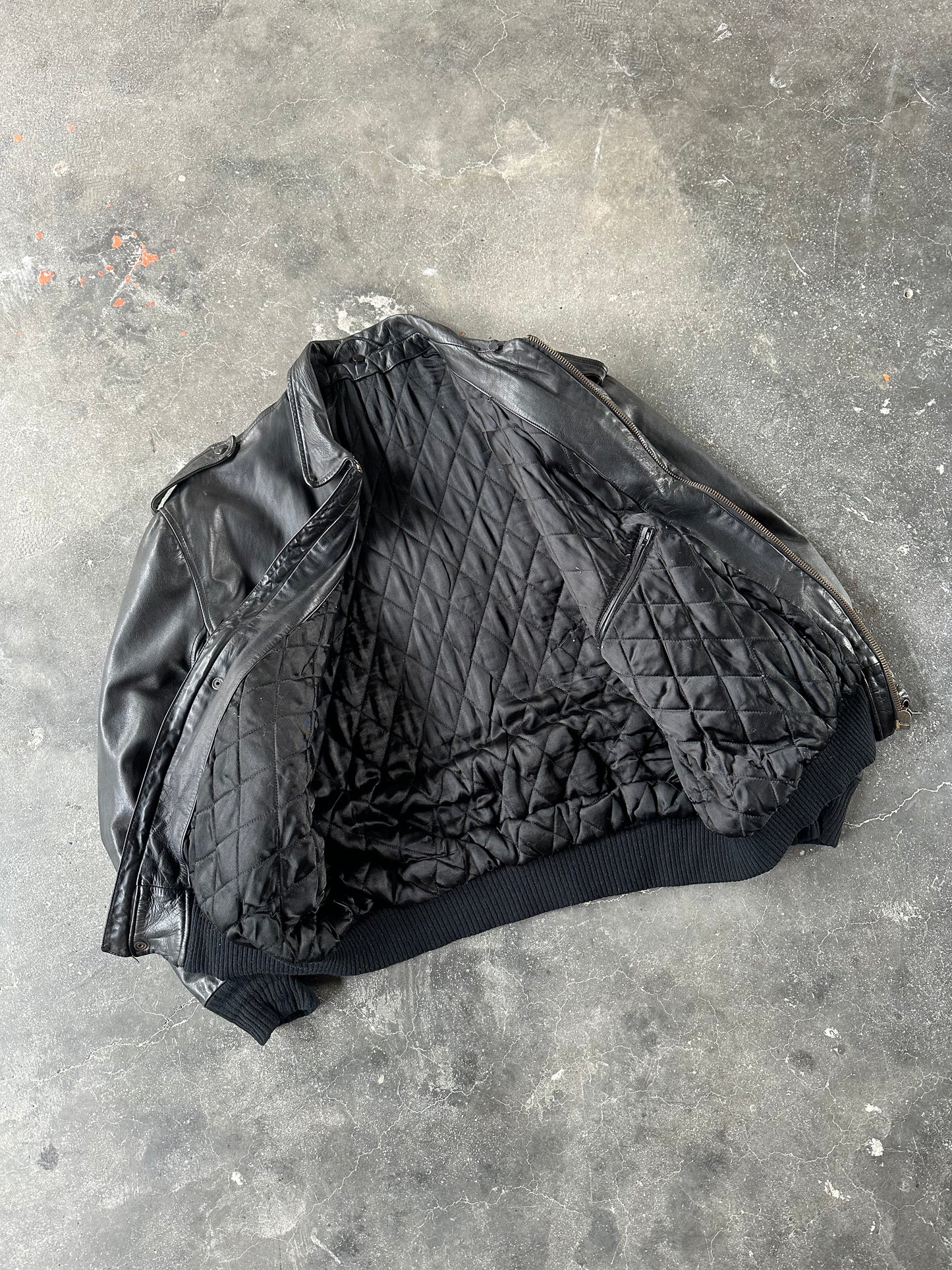 1980's VINTAGE LEATHER AVIATOR JACKET