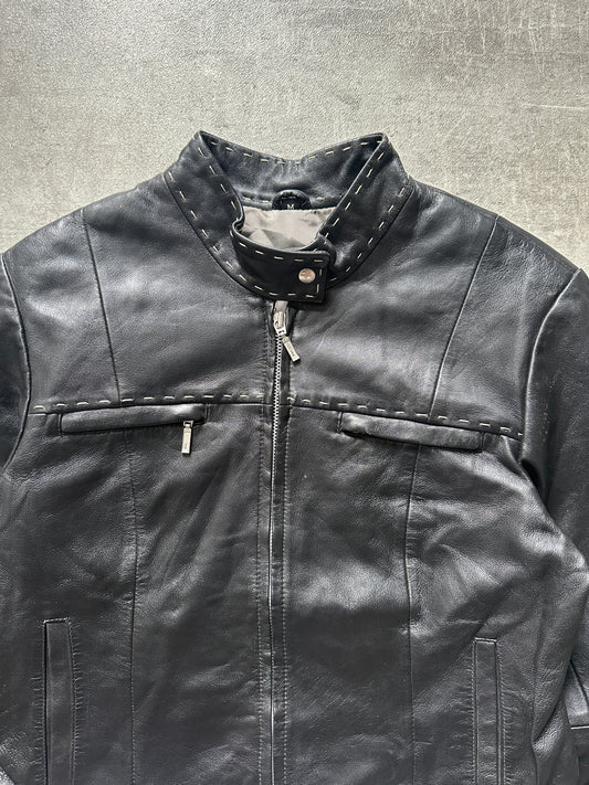2000's STITCH LEATHER JACKET