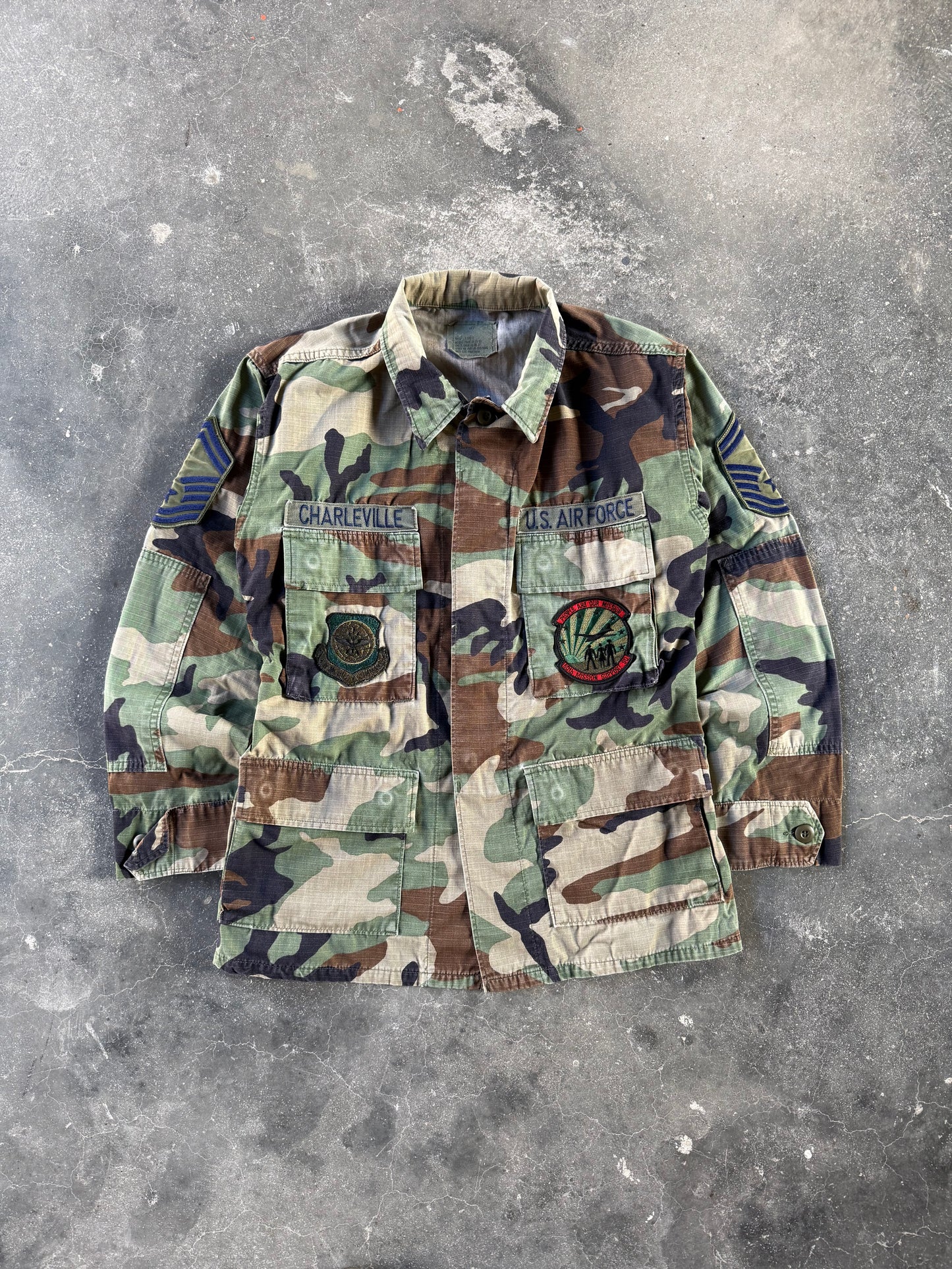 90's U.S. AIR FORCE BDU WOODLAND SHIRT