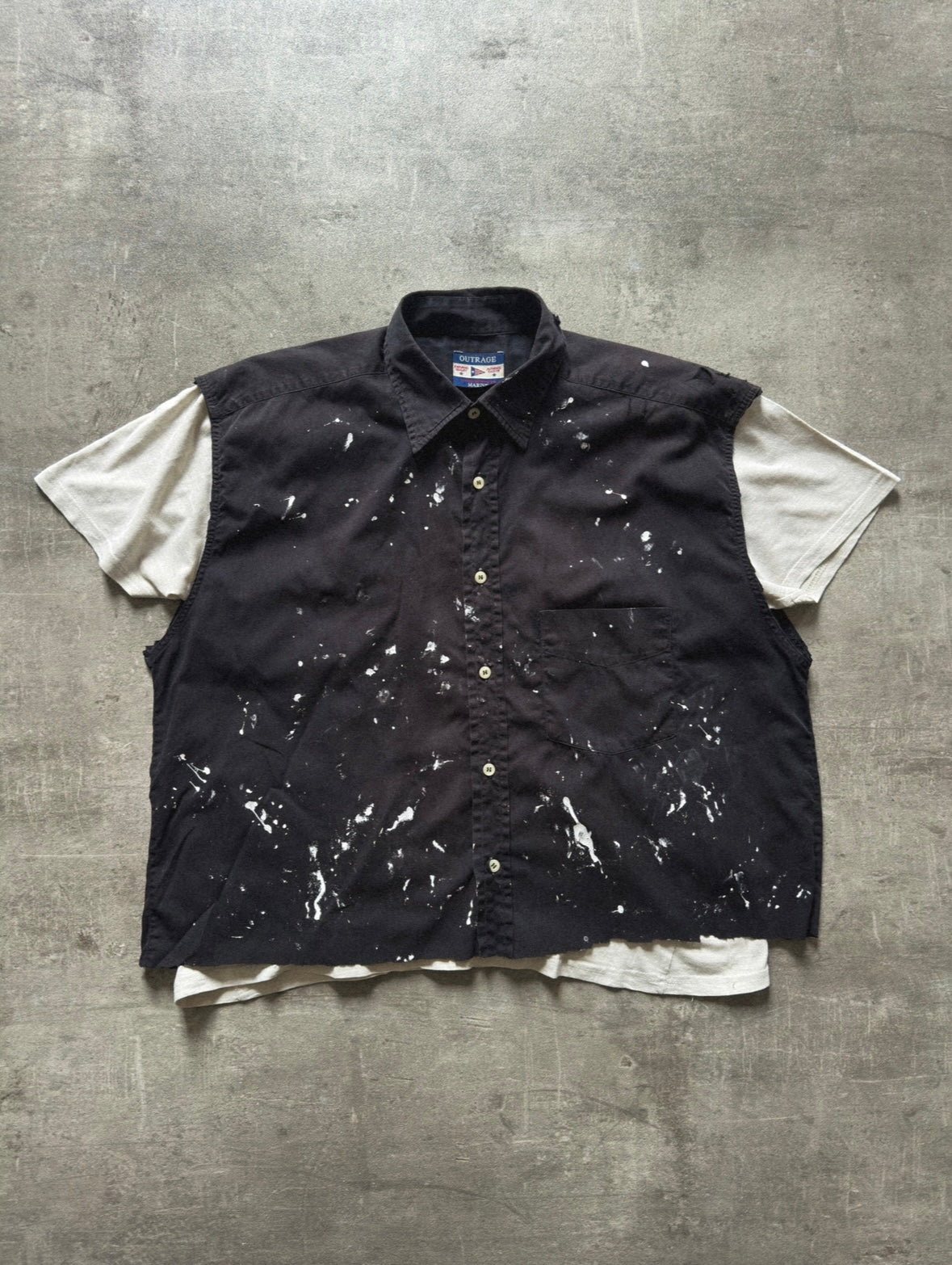 MARINE SLEVELESS CROP SHIRT