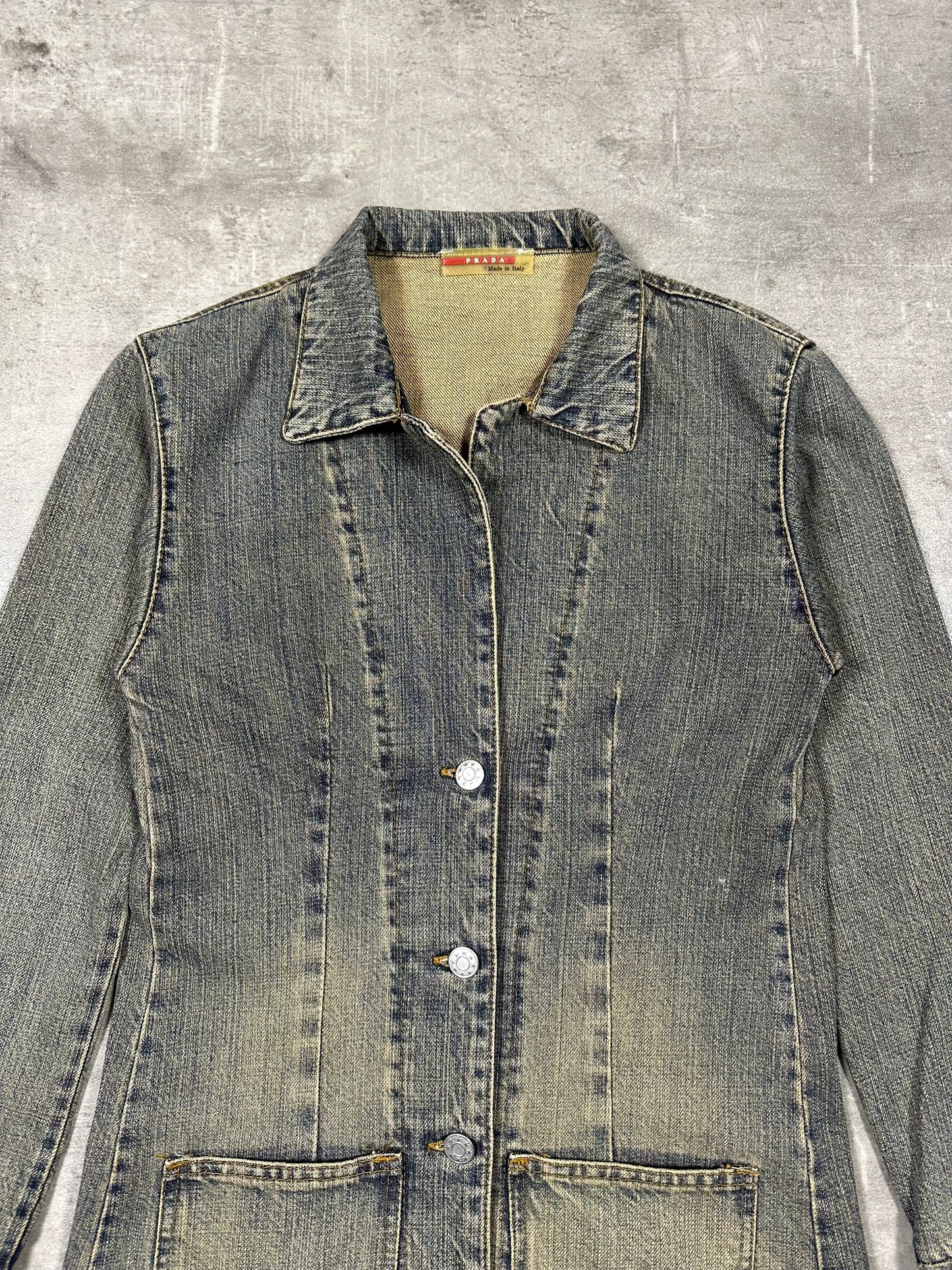 2000s PRADA WOMAN WASHED DENIM JACKET