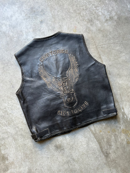 1990's MOTORCYCLE LEATHER VEST