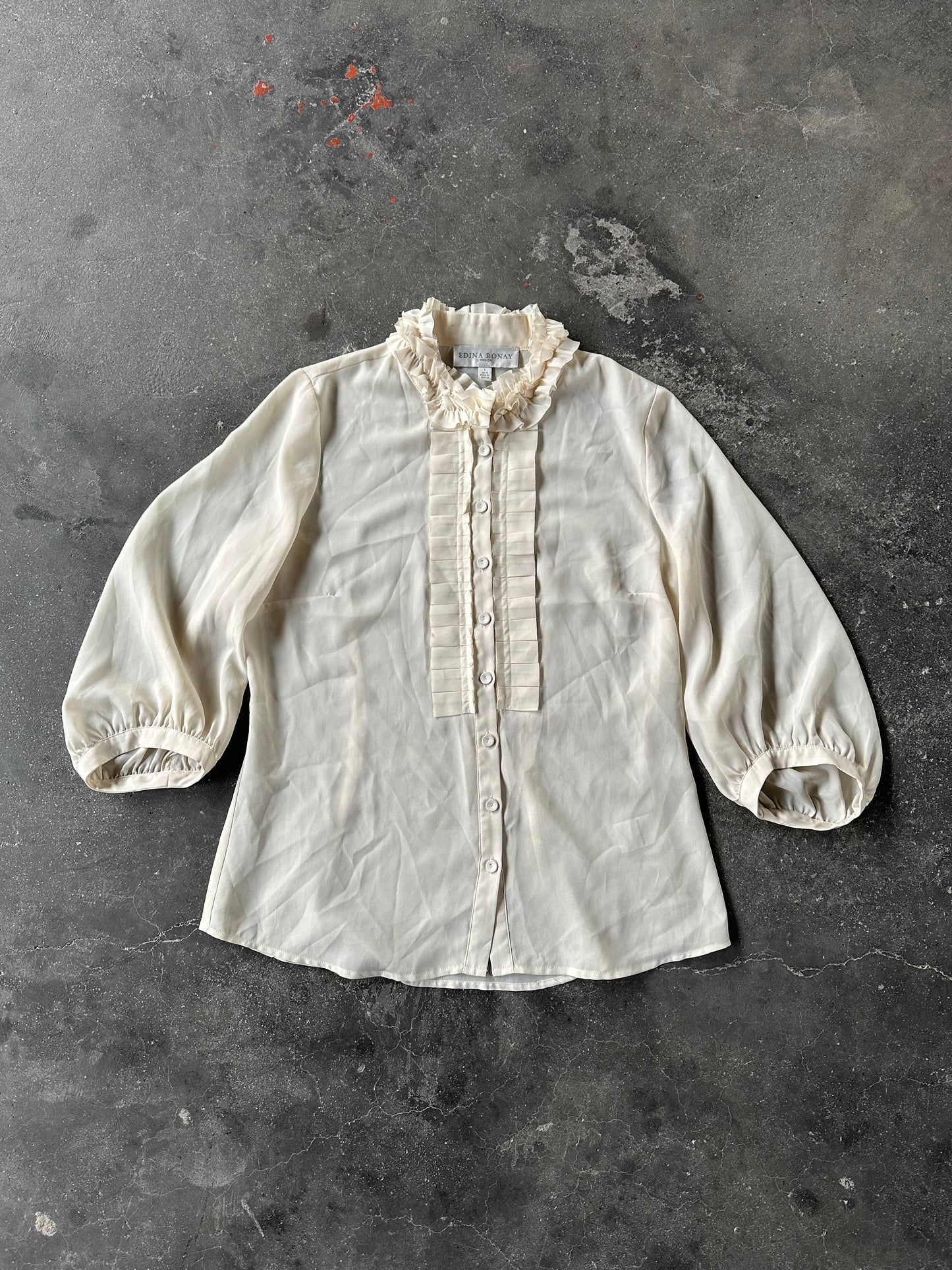 SILK BAROQUE JABOT BLOUSE SHIRT