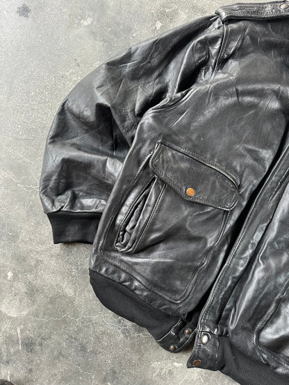 1980's VINTAGE LEATHER AVIATOR JACKET