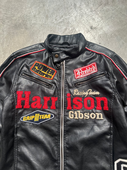 90's HARRISON GIBSON RACING LEATHER JACKET