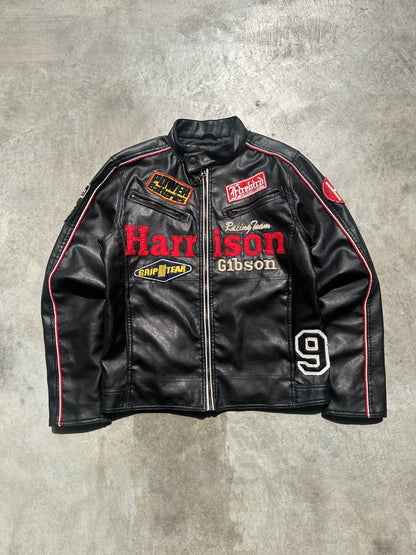 90's HARRISON GIBSON RACING LEATHER JACKET