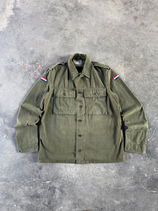 1970s DUTCH ARMY HBT UNIFORM SHIRT