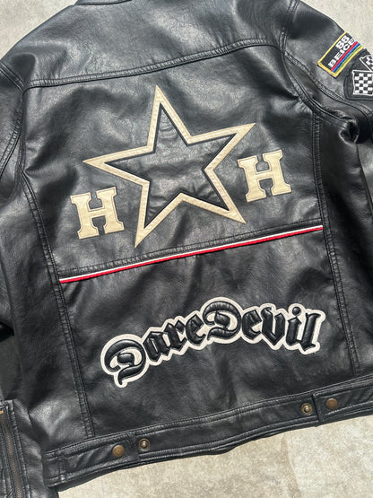 90's HARRISON GIBSON RACING LEATHER JACKET