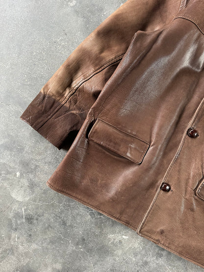 1990s VINTAGE LEATHER COAT