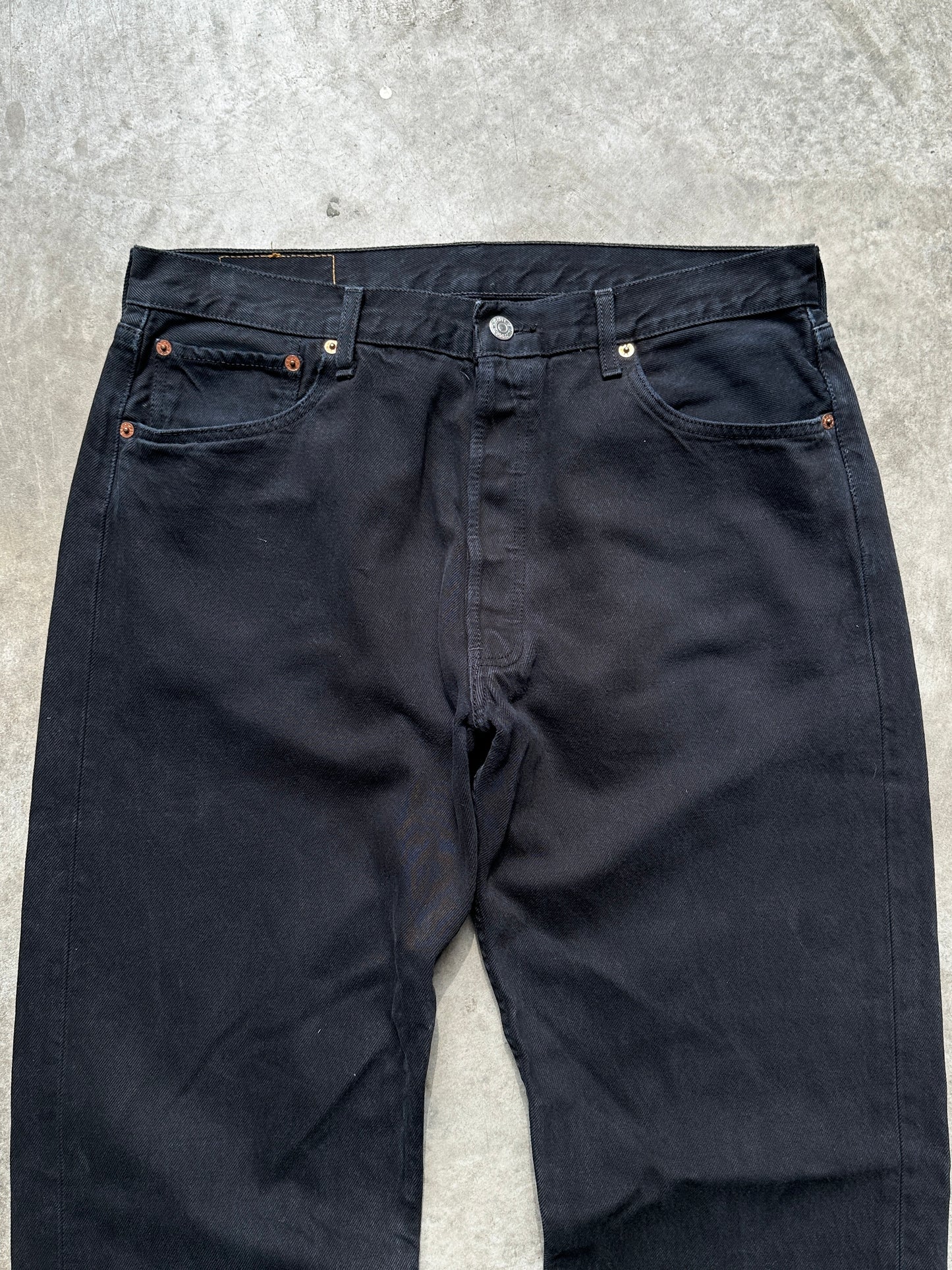 LEVIS 501 BLACK DENIM 36/36