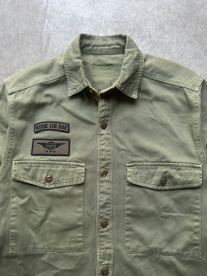 VINTAGE GREEN ARMY STYLE SHIRT