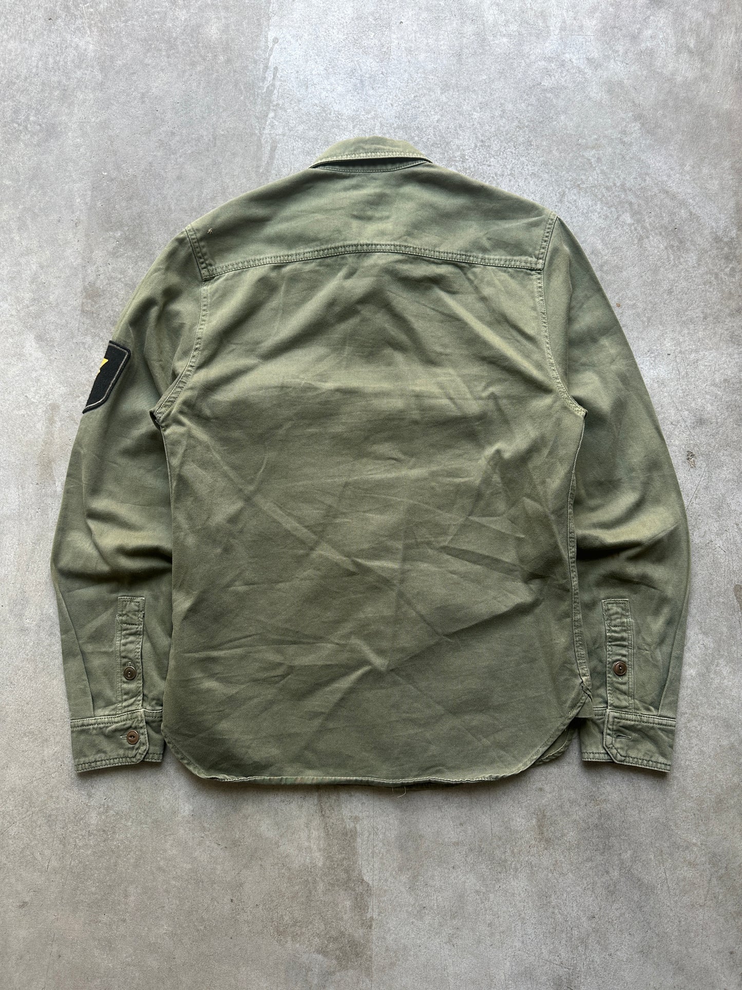 VINTAGE GREEN ARMY STYLE SHIRT