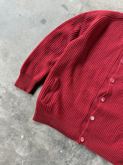 VINTAGE RED WOMAN SWEATER CARDIGAN