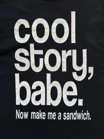 "COOL STORY BABE" PRINTED TEE