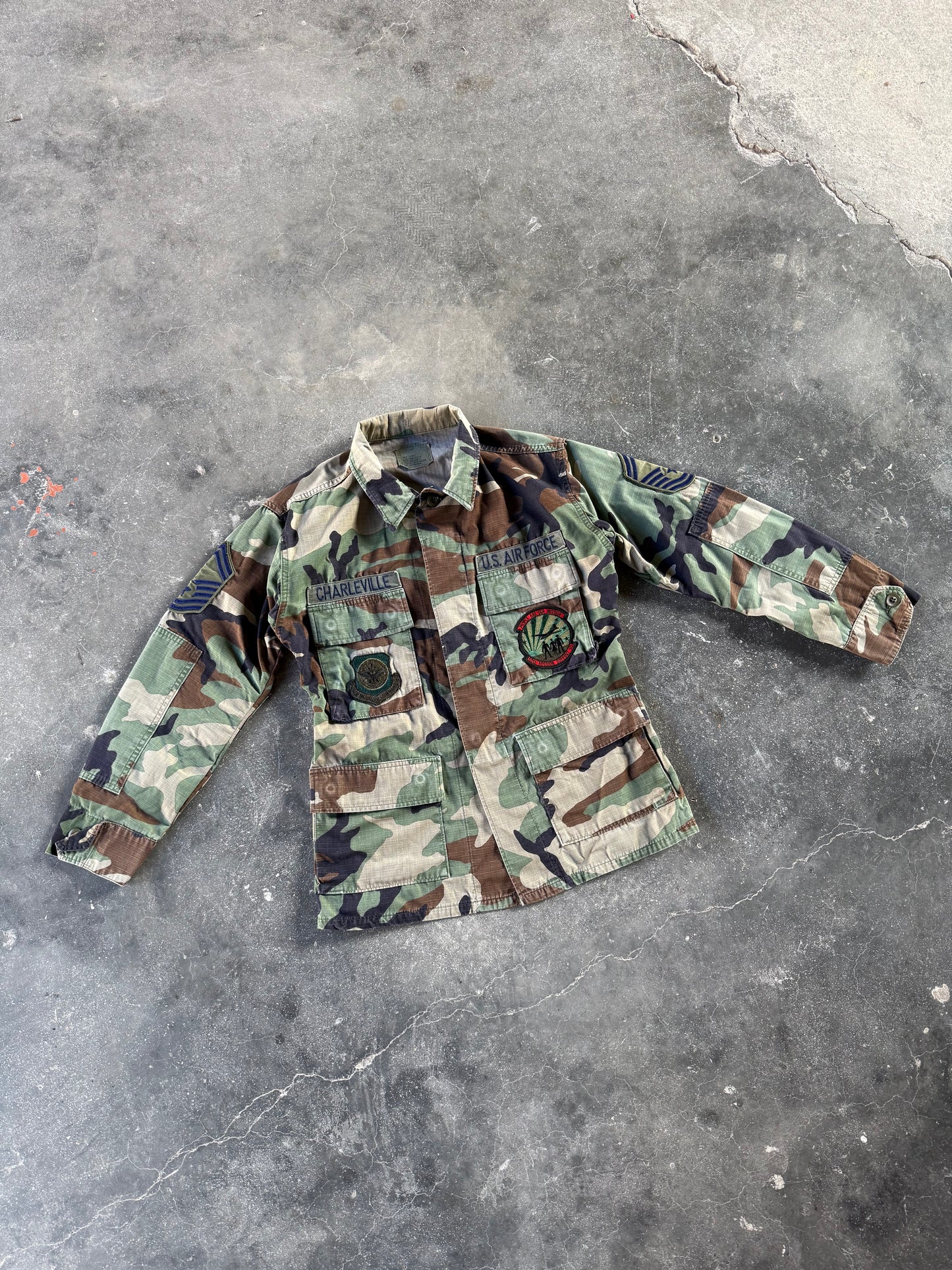 90's U.S. AIR FORCE BDU WOODLAND SHIRT