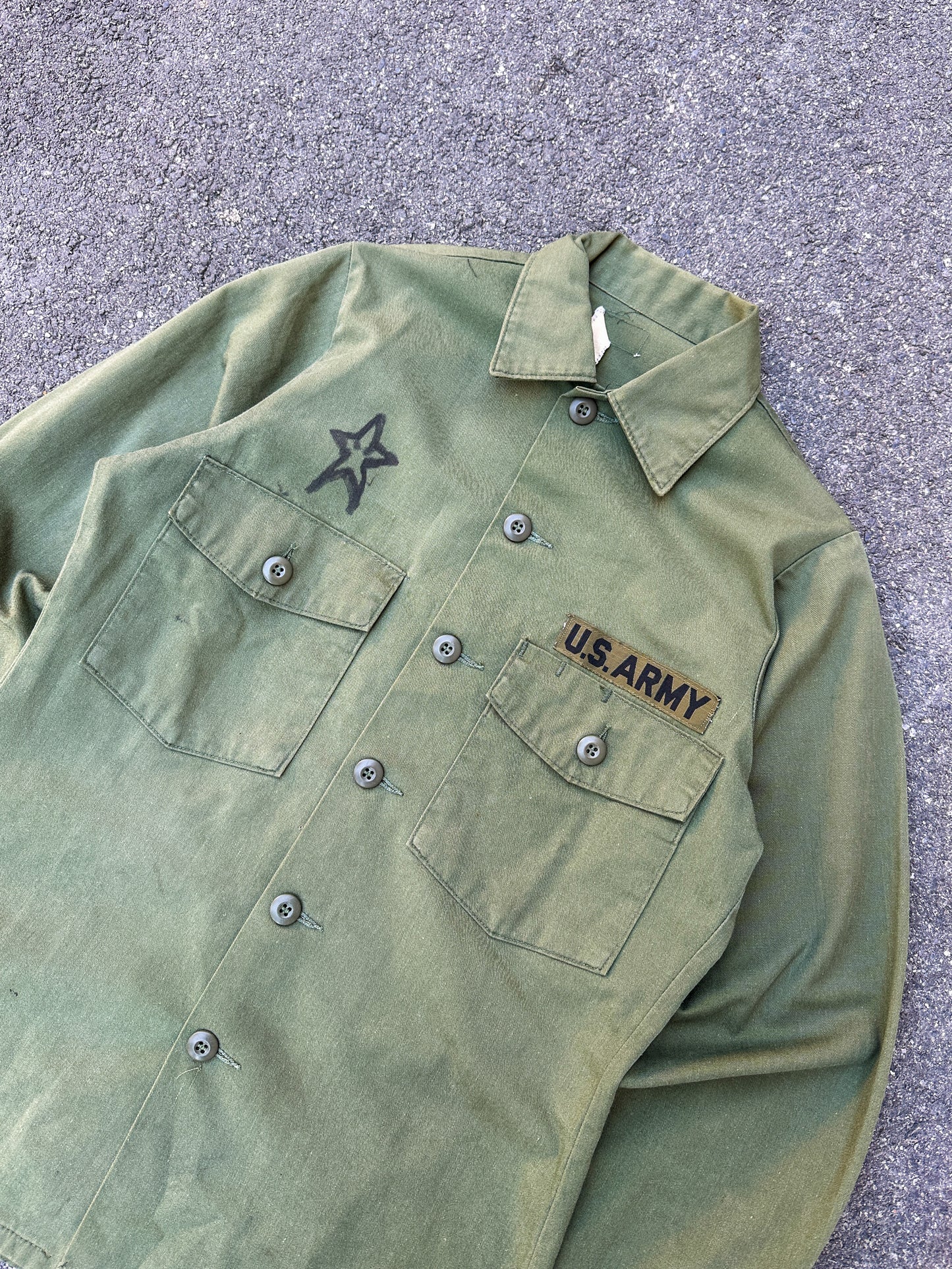 1987's U.S. ARMY OG 507 UTILITY SHIRT