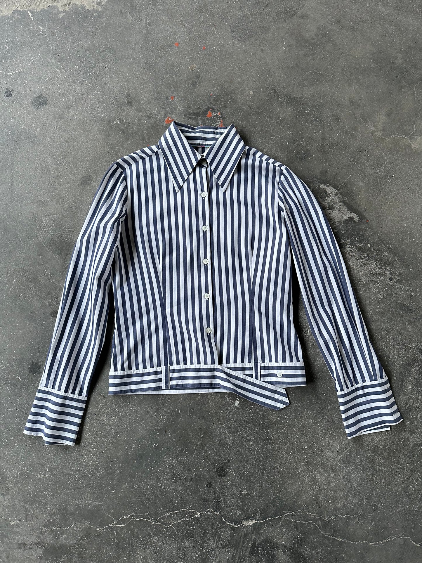 WOMAN STRIPES CROP SHIRTS