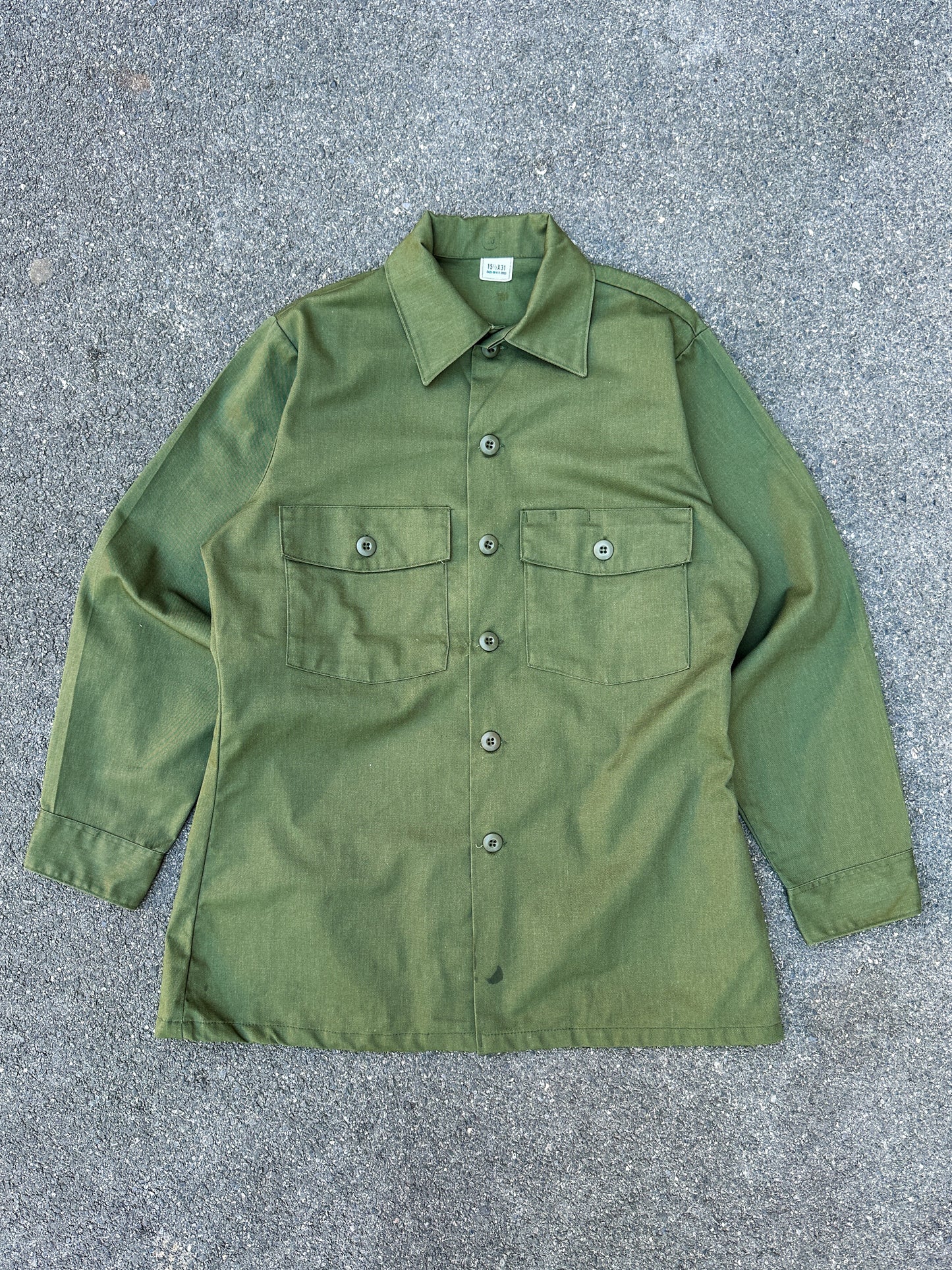 1987's U.S. ARMY OG 507 UTILITY SHIRT