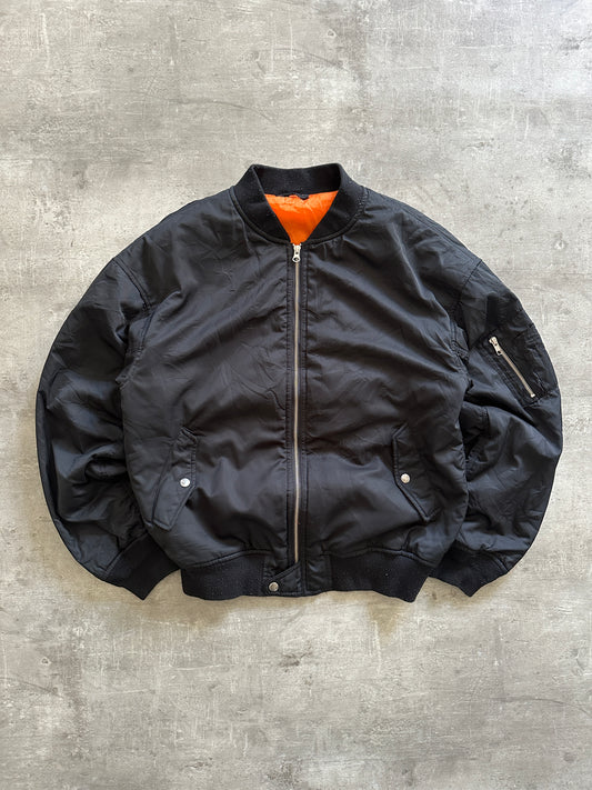 Y2K BLACK FLIGHT BOMBER JACKET