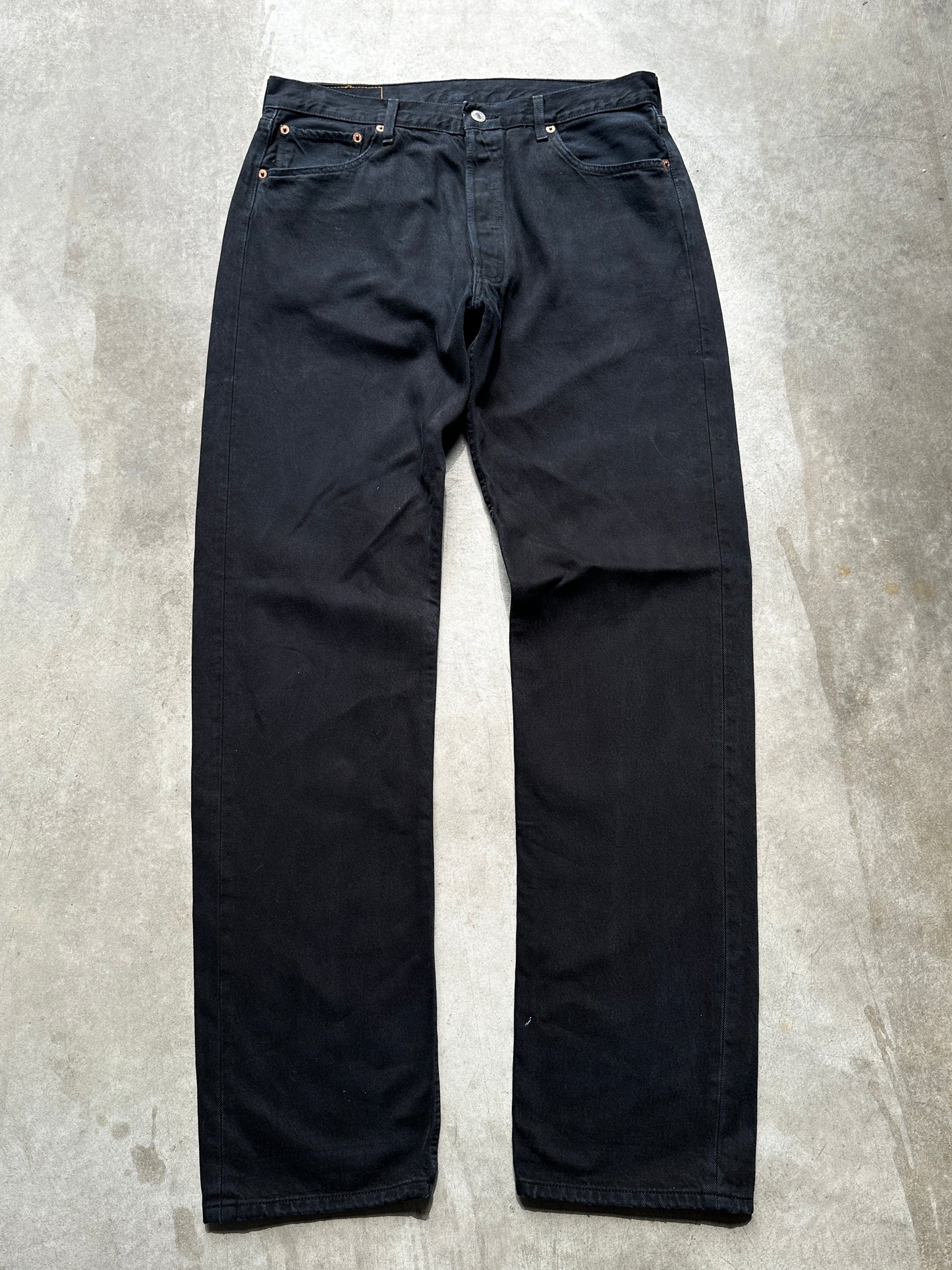 LEVIS 501 BLACK DENIM 36/36