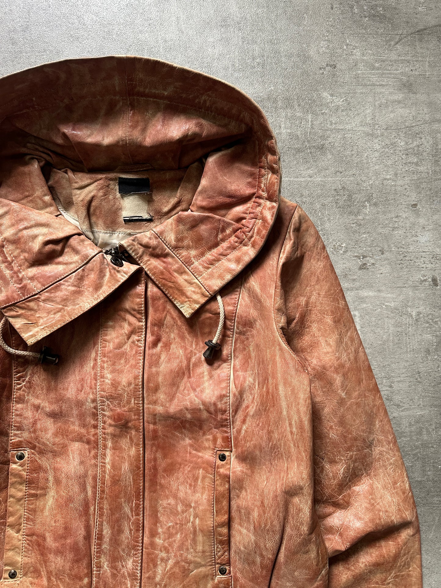 2000's "VERA" FADED LEATHER JACKET