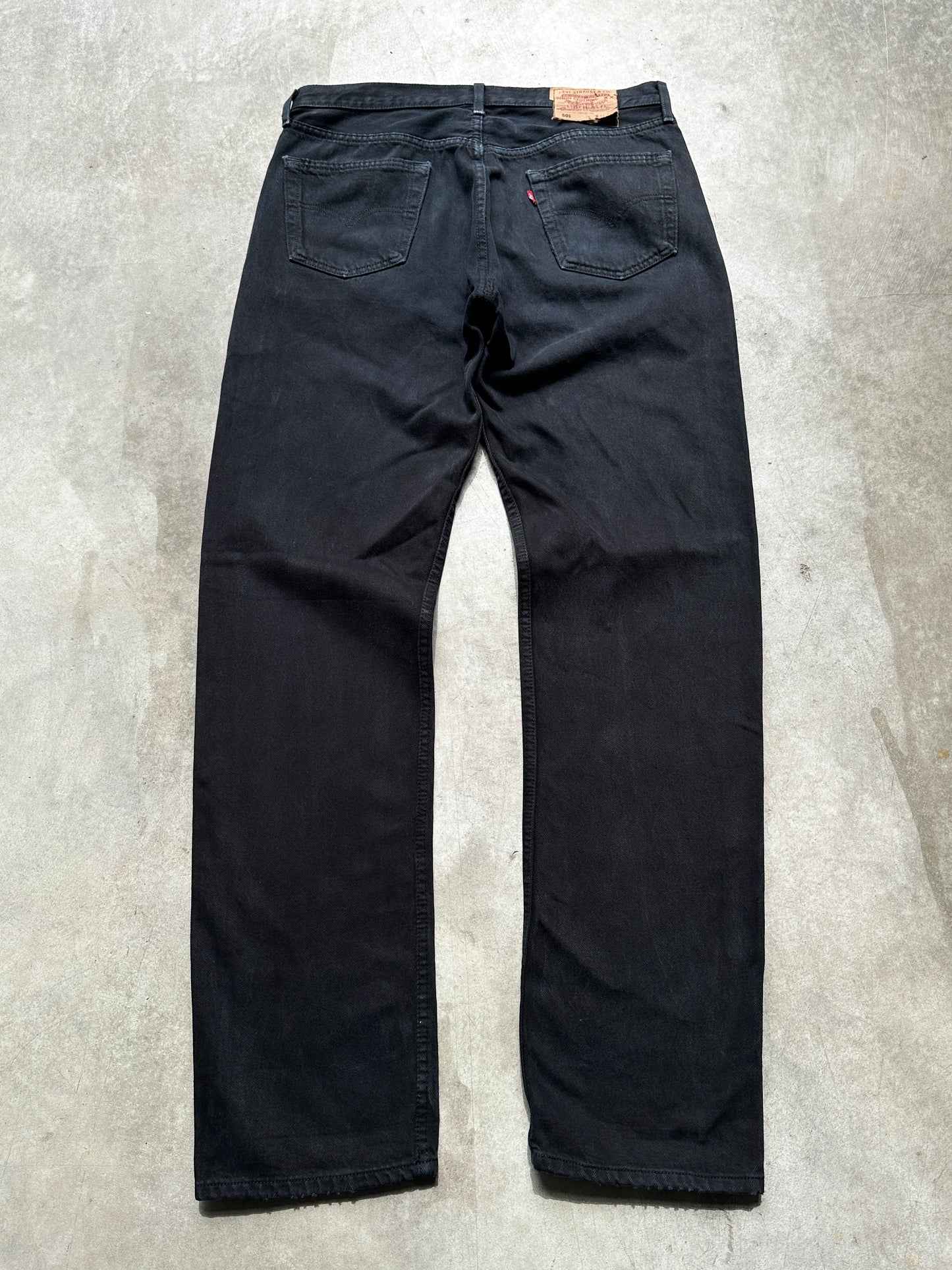 LEVIS 501 BLACK DENIM 36/36