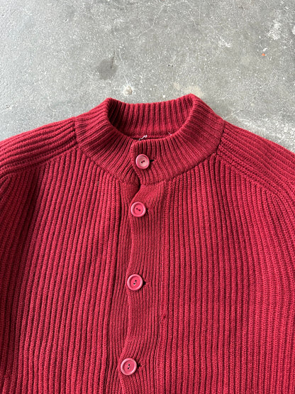VINTAGE RED WOMAN SWEATER CARDIGAN