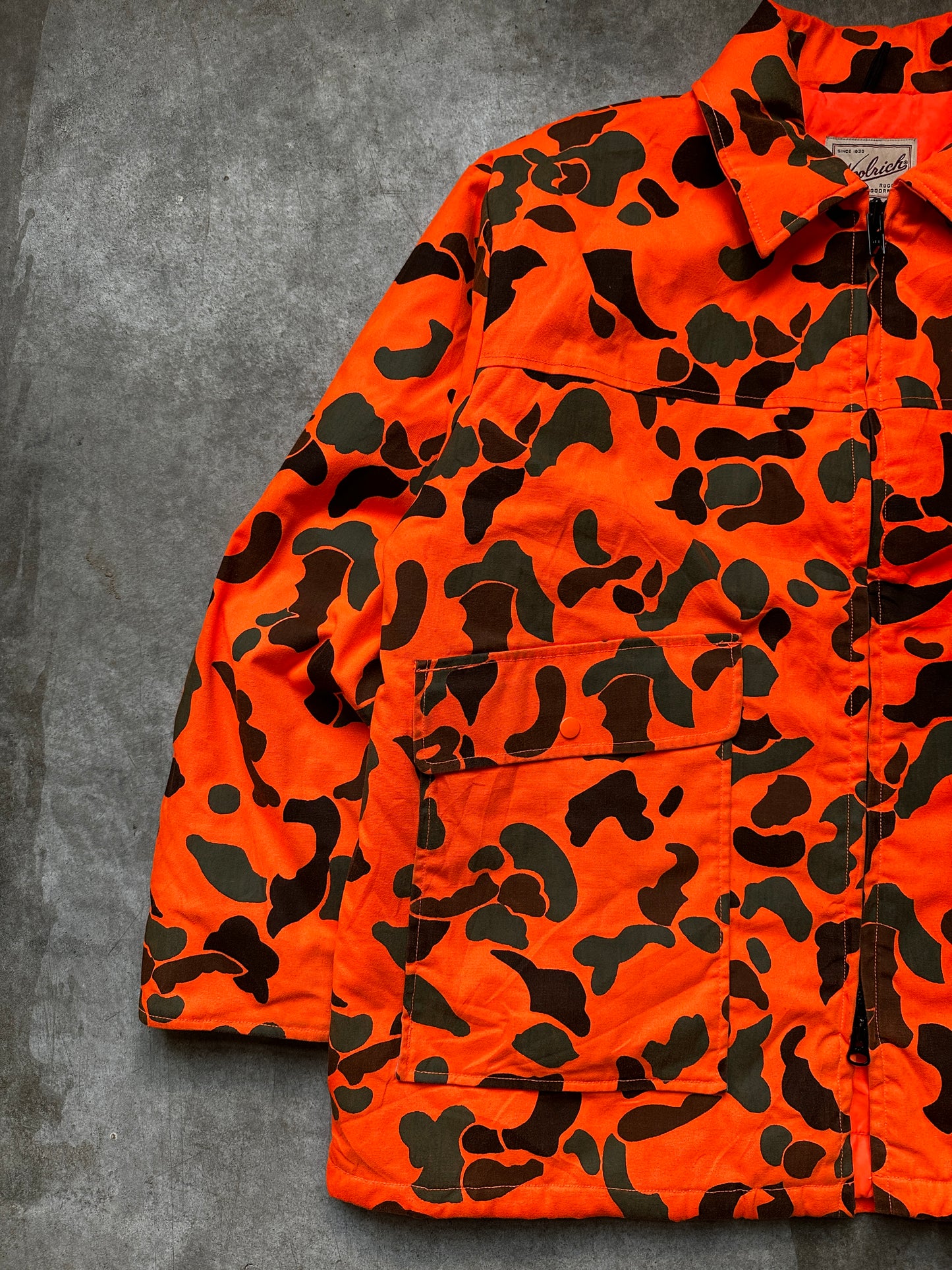 WOOLRICH ORANGE DUCK CAMO JACKET
