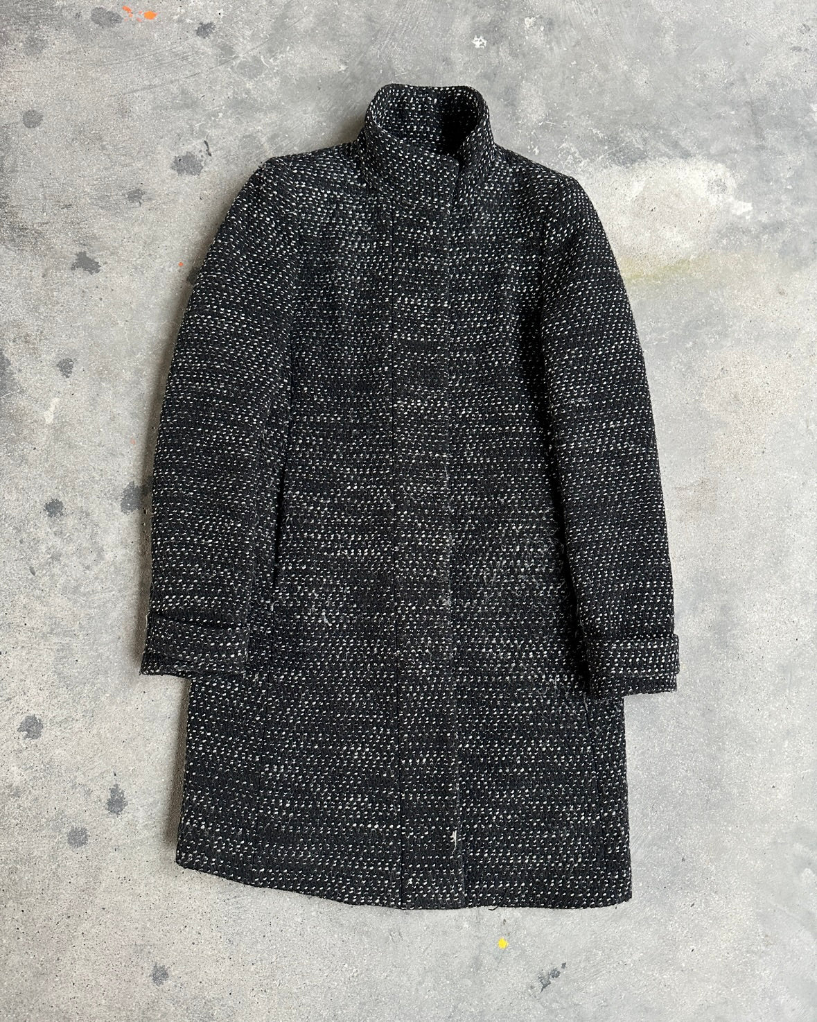00s ARMANI JEANS BOUCLE' SNAP BUTTON COAT