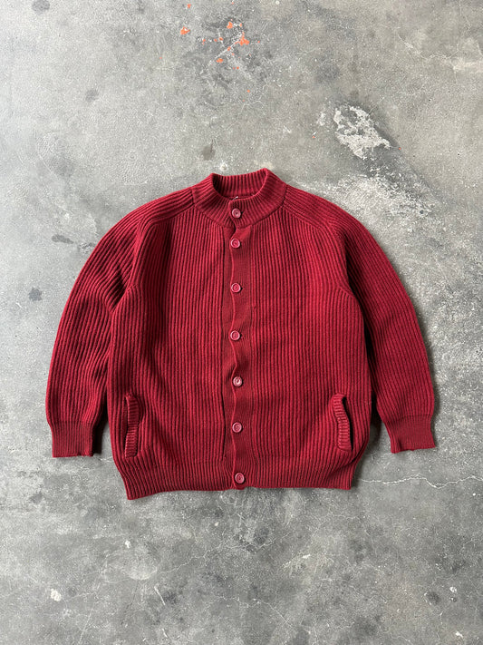 VINTAGE RED WOMAN SWEATER CARDIGAN