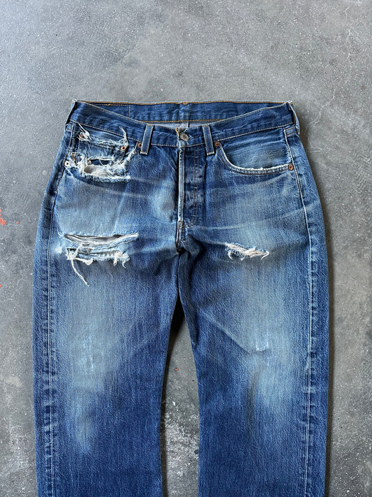 LEVIS 501 DISTRESSED DENIM 31/30