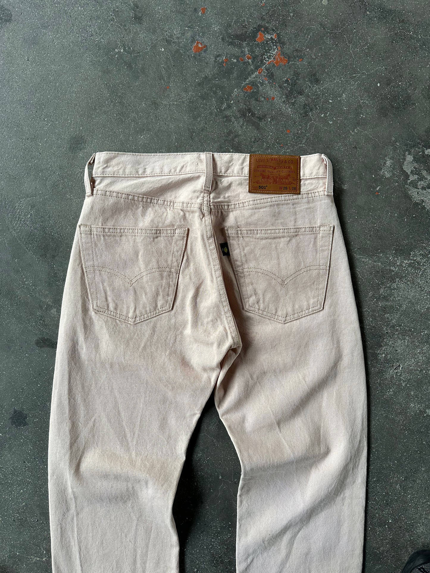 LEVIS 501 PINK "LEMON TAG" DENIM 28/28