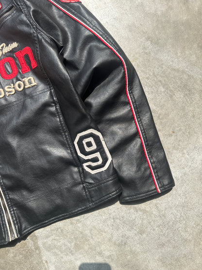 90's HARRISON GIBSON RACING LEATHER JACKET