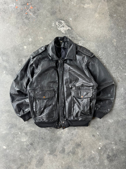 1980's VINTAGE LEATHER AVIATOR JACKET
