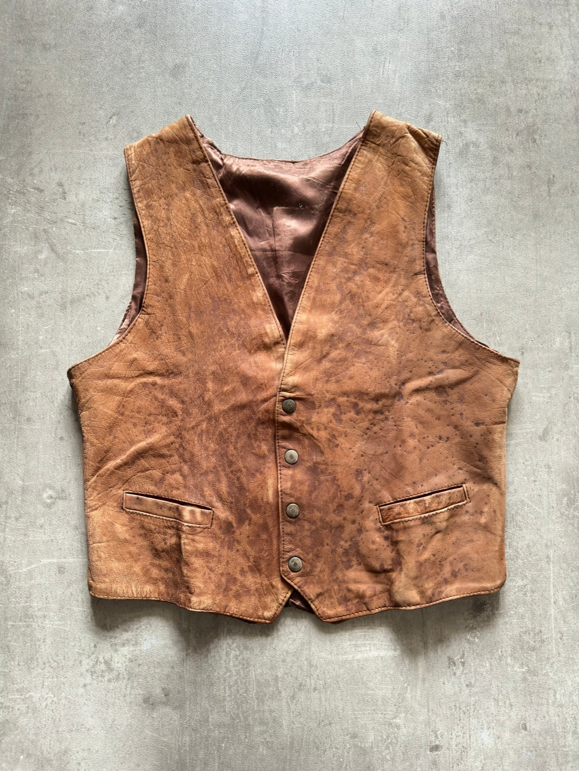 1990's BROWN LEATHER VEST