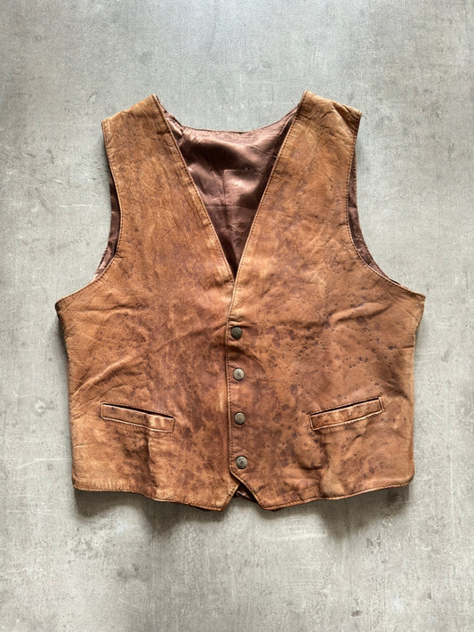 1990's BROWN LEATHER VEST