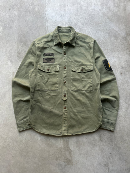 VINTAGE GREEN ARMY STYLE SHIRT