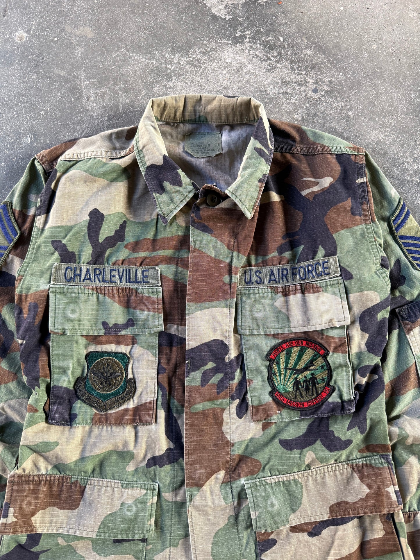 90's U.S. AIR FORCE BDU WOODLAND SHIRT