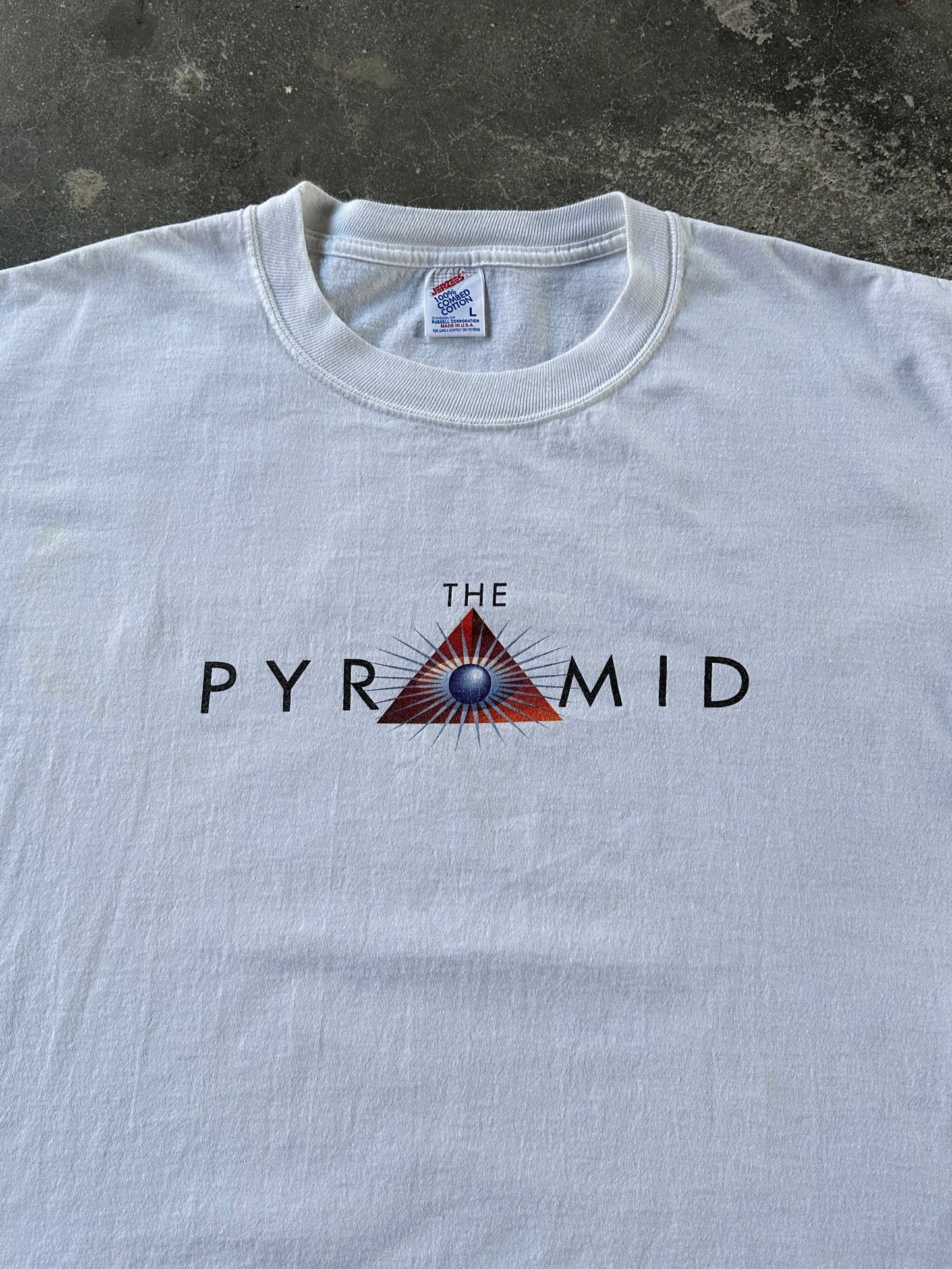 EARLY 2000s "THE PYRAMID" ILLUMINATI PROMO TEE