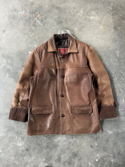 1990s VINTAGE LEATHER COAT