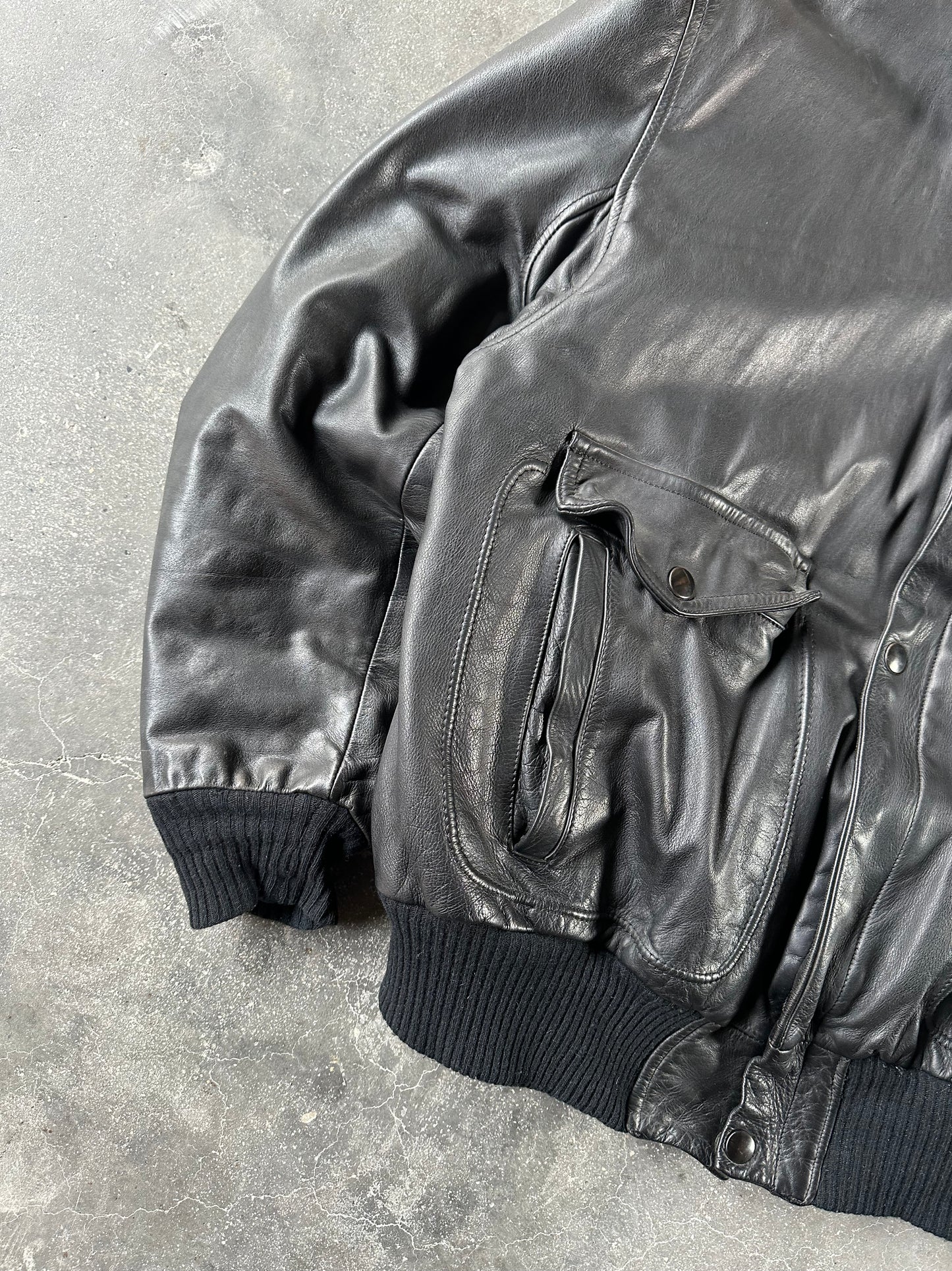 1980's VINTAGE LEATHER AVIATOR JACKET