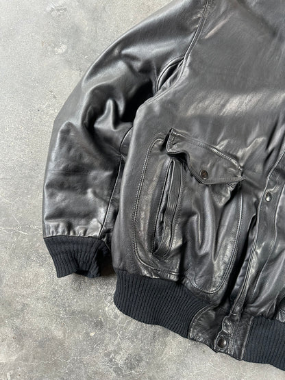 1980's VINTAGE LEATHER AVIATOR JACKET