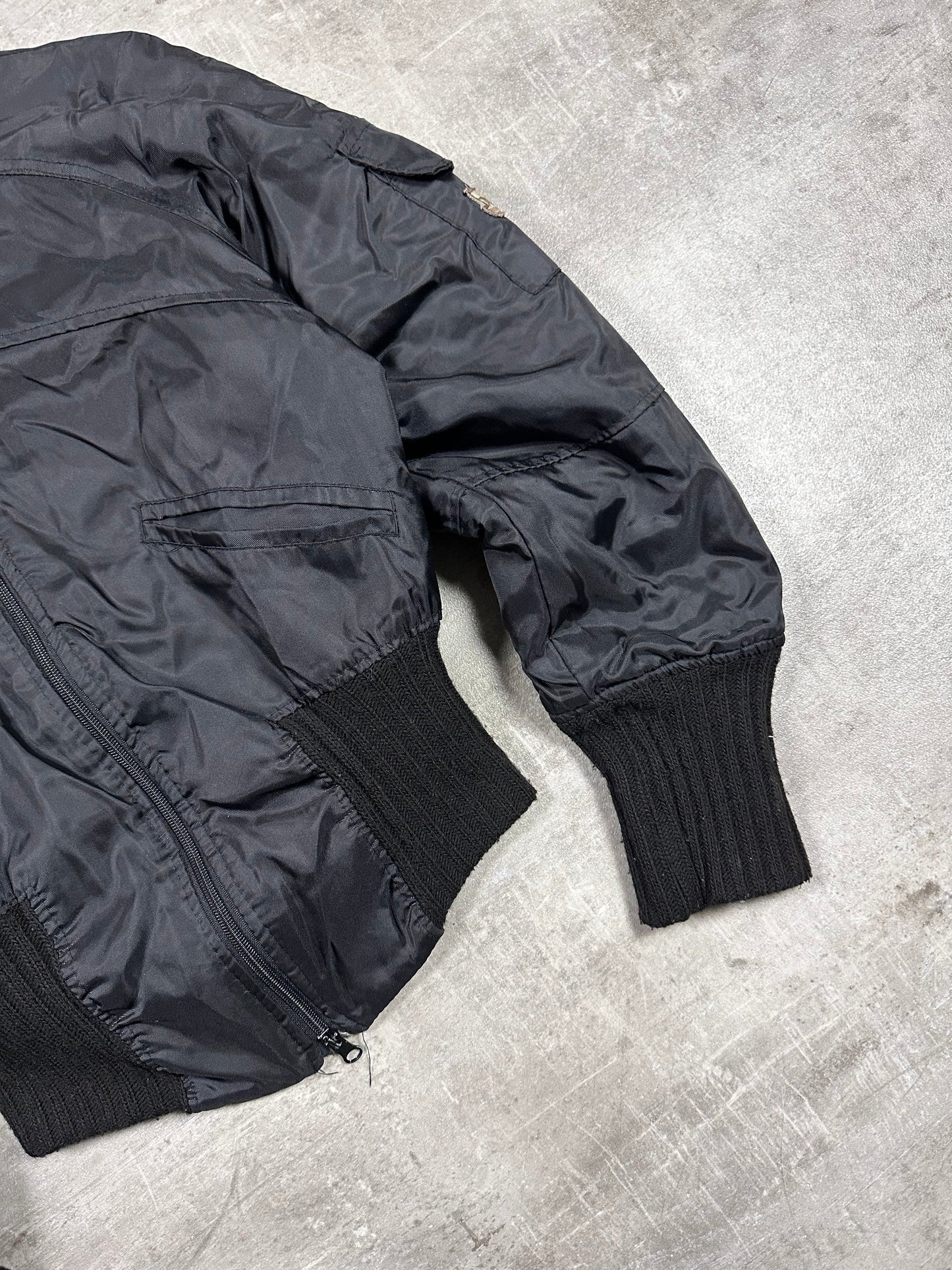 Y2K ARMY PATCH BOMBER JACKET