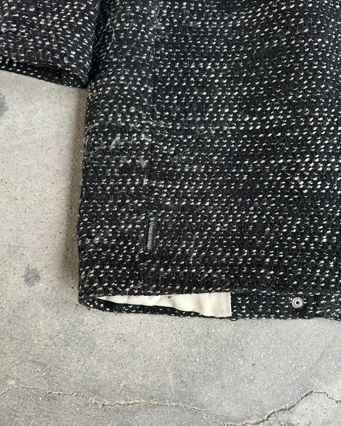00s ARMANI JEANS BOUCLE' SNAP BUTTON COAT